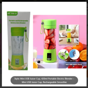 Easy Portable Blender With USB Rechargeable Mini Kitchen Fruit Juice Mixer