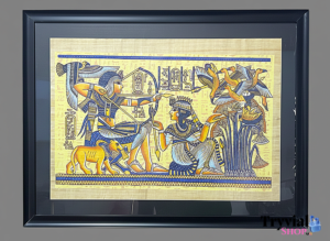 The Master of Chaos" – Hand-Painted Royal Marsh Hunt on Genuine Egyptian Papyrus