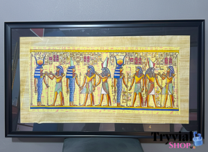 The Pulse of the Nile" – Hand-Painted Cultural Panorama on Heritage Papyrus