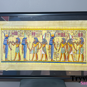 The Pulse of the Nile" – Hand-Painted Cultural Panorama on Heritage Papyrus